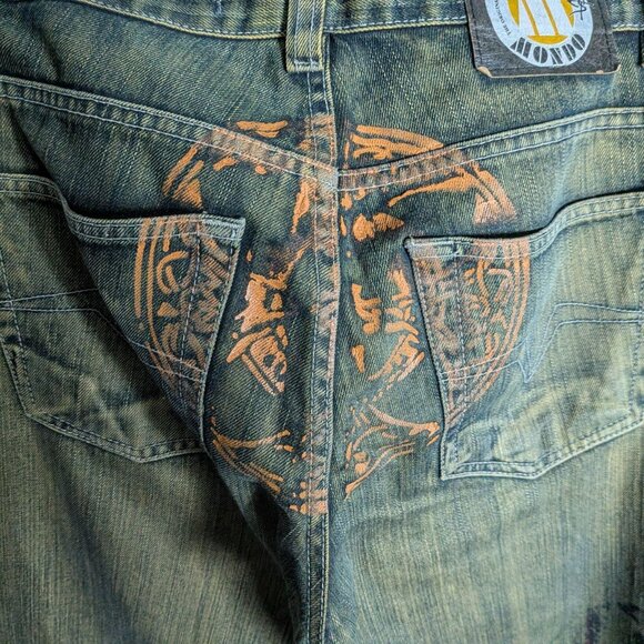 JAPANESE BRAND Ossa Mondo selvedge sand-washed flared jeans - Picture 7 of 8